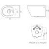 ⁦אסלה תלויה חרסה | Smart Wall Hung WC סמארט 55⁩ – תמונה ⁦2⁩